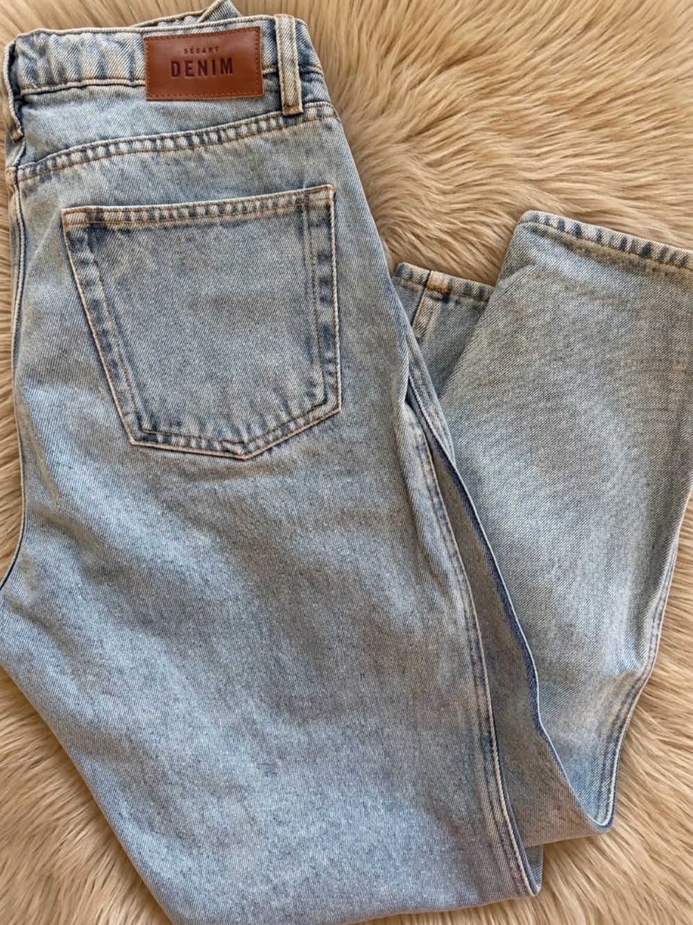 Sezane Brut Sexy Light Blue Ankle Crop Jeans